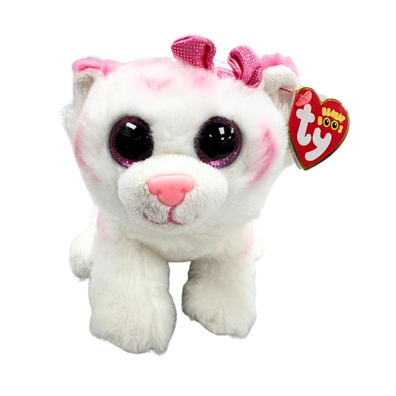 TY Beanie Boos - PURRCILLA the Pink & White Cat (Glitter Eyes)(Regular Size - 6 inch) *Exclusive*