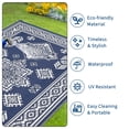 thumbnail image 5 of Haperlare 8'x10' Boho Outdoor Rug Plastic Reversible Outdoor Carpet, Waterproof Straw Patio Rug RV Camping Mat with Storage Bag for Deck Porch Beach Backyard, Dark Blue, 5 of 6