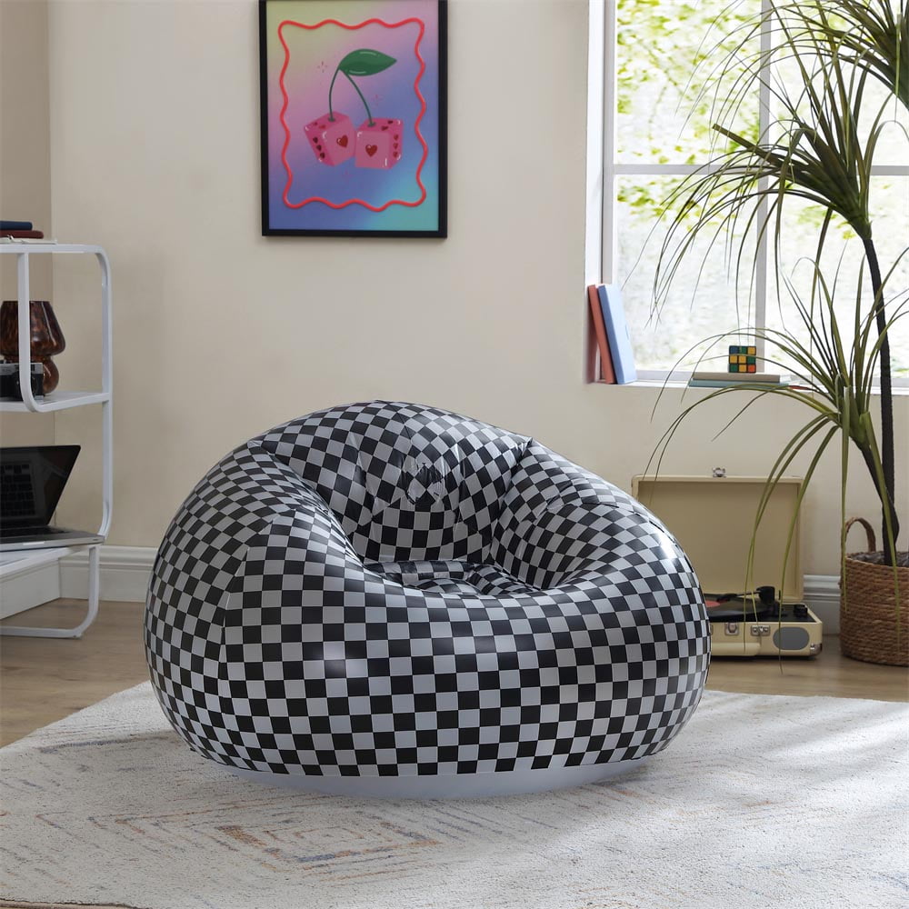 Black/White Inflatable Urban Shop Chair, Teens and Adults