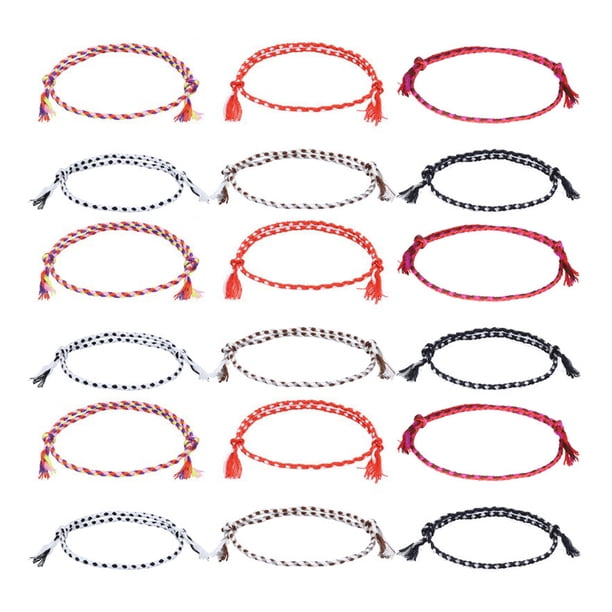 Paquete de 18 pulseras de cuerda para niñas, pulseras de tobillo para niñas, tobilleras de playa de verano de Navidad Adepaton BST3002759-6