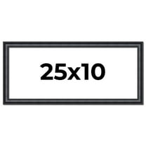 25x10 Frame Black Real Wood Picture Frame Width 1.25 inches | Interior Frame Depth 0.5 inches |