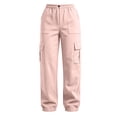 thumbnail image 4 of SeekIslan Women's Cargo Pants with Pockets Baggy Joggers High Waist Pants for Casual Streetwear, 4 of 9