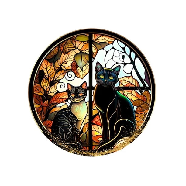 Pegatinas teñidas de Halloween para ventana de vidrio, pegatina de pared de PVC de Castillo de terror colorido, película decorativa sin pegamento, decoración de fiesta