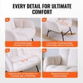 thumbnail image 6 of Teddy Fabric Glider Rocking Chair - Soft Seat, High Backrest, 250 lbs Capacity, Upholstered Nursery Glider Rocker for Bedroom, Living Room, Ivory White, 6 of 7