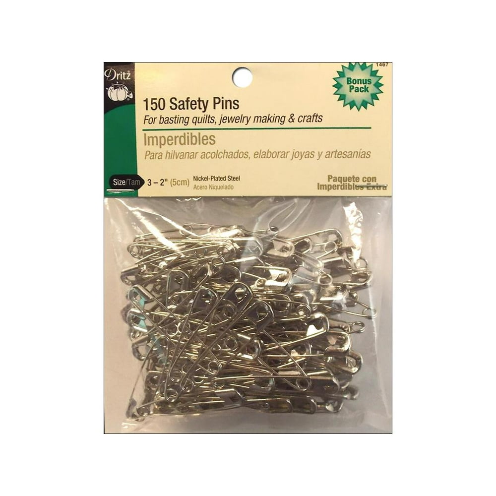 Dritz Safety Pins Size 3 Nickel 150pc