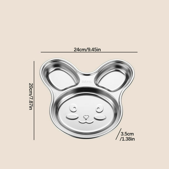 Plato dividido de acero inoxidable para niños pequeños con diseño de coche, bandeja de 3 compartimentos, antideslizante y apto para lavavajillas para una limpieza fácil, una comida divertida