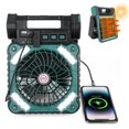 thumbnail image 2 of Solar Camping Fan with Light,7800AH Rechargeable Solar Powered Portable Fan,4 Speeds Rechargeable Battery Powered Fan for Outside with Picnic, Fishing, Travel, Worksite, 2 of 6