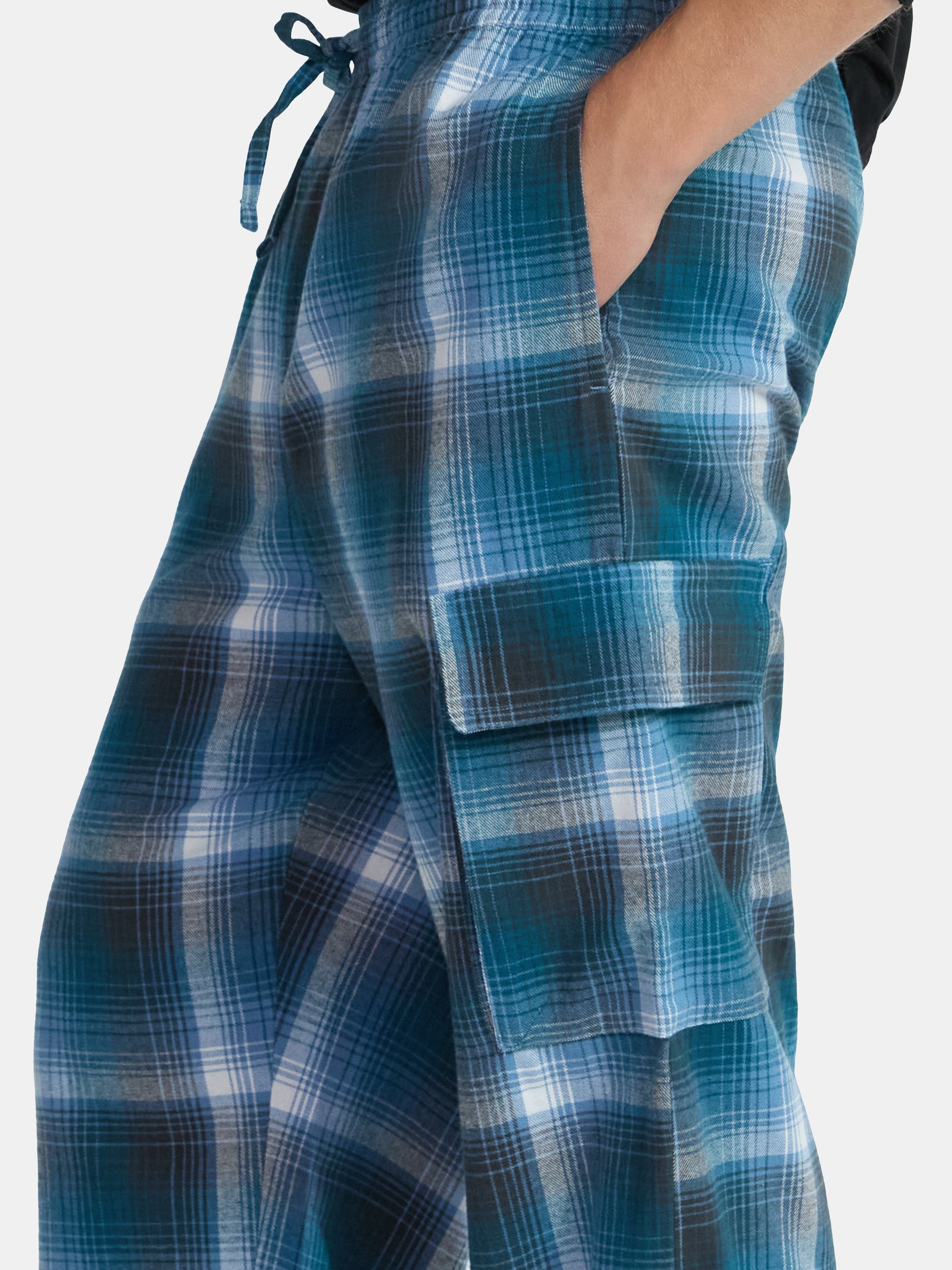 No Boundaries Flannel Cargo Pants, Men's & Big Men's
