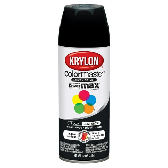 Colormaster Indoor/Outdoor Aerosol Paint 12oz Semi-Gloss Black