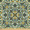 thumbnail image 2 of Ambesonne Turkish Pattern Fabric by the Yard Upholstery, Curly Detailed Form, 10 Yards, Earth Yellow Slate Blue, 2 of 5