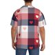 thumbnail image 3 of Fotbe Heart Plaid Camisa Estampada de Manga Corta para Hombre, Casual de Verano, Estilo Playero, Sin Arrugas-3X-Large, 3 of 5