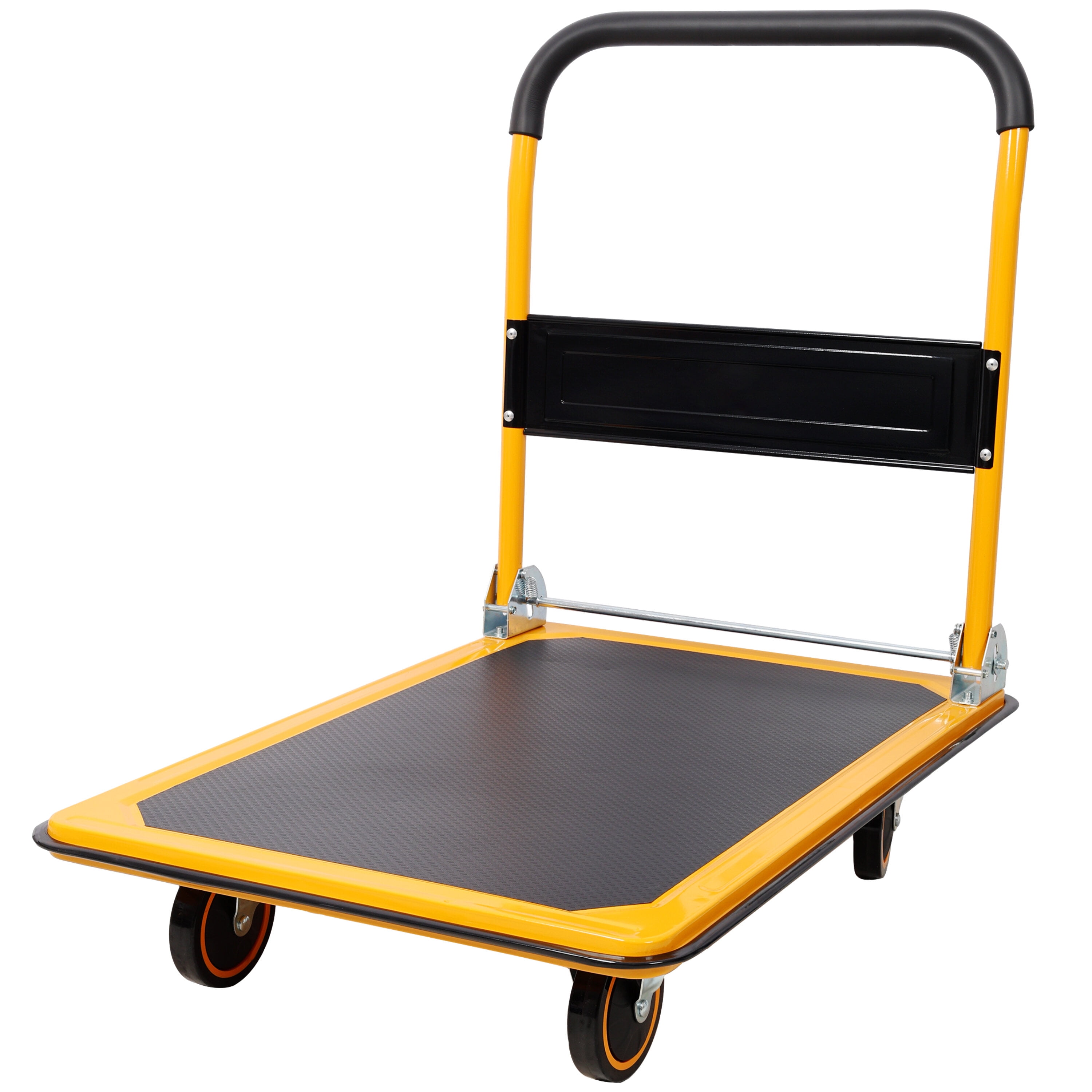 Hand Truck Foldable Platform Truck Push Dolly 330 lb. Weight Capacity Black and Yellow,Appliance Dolly
