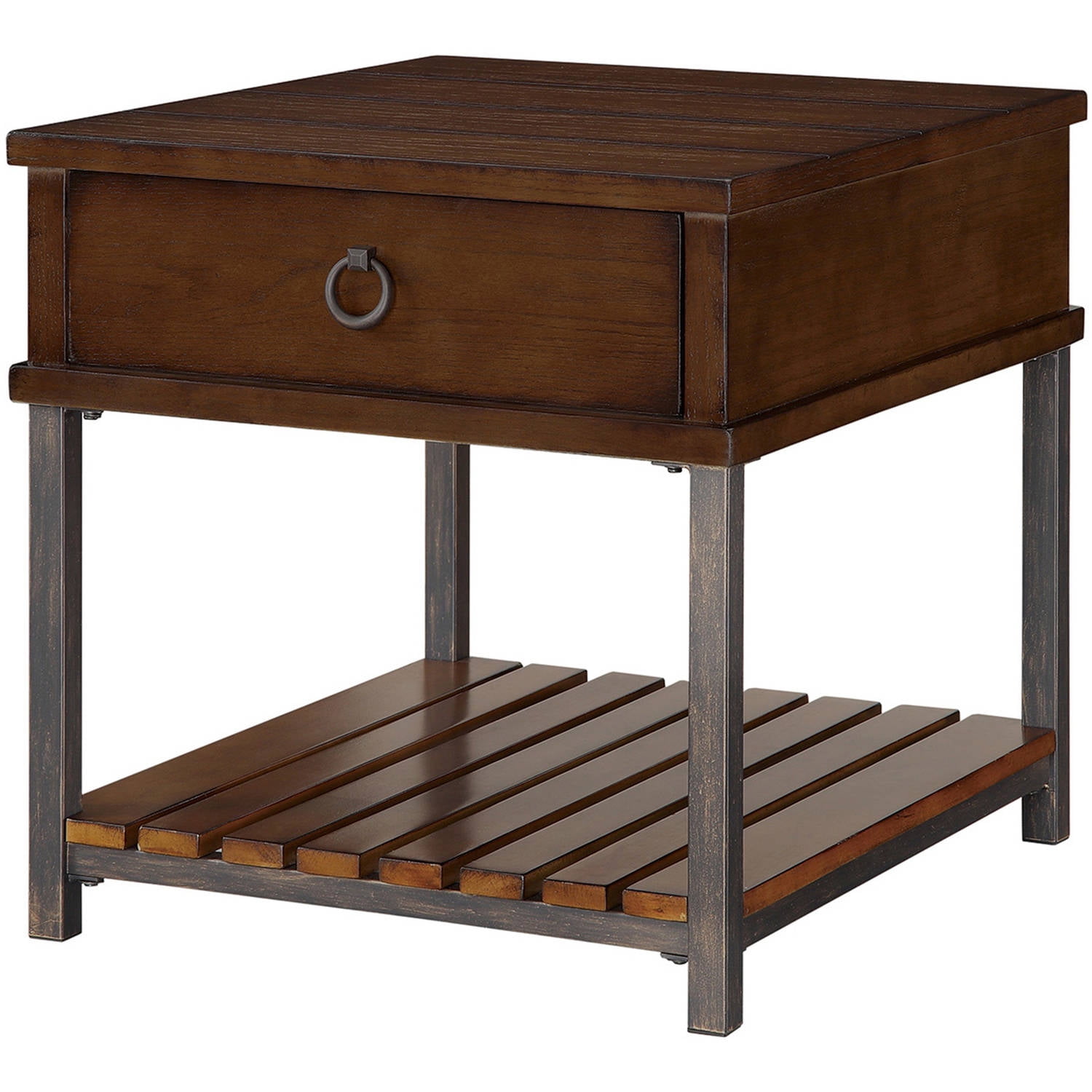 Coaster Rustic/Country style End Table, Dark Tobacco Finish Walmart