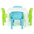 thumbnail image 4 of Humble Crew Lightweight Kids Plastic Table and 4 Chair Set, White, Green & Blue, 4 of 4