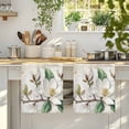 thumbnail image 4 of Flowers Leaves Kitchen Towels Set of 4, Farmhouse White Botanical Magnolia Retro Absorbent Dish Towels for Kitchen, Microfiber Hand Towel, Quick Drying Tea Towel for Cleaning Decorative Dishcloths, 4 of 7