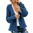 thumbnail image 2 of Idoravan Cardigans for Women Spring Women's Casual Loose Warm Knitting Cardigan Solid Color Sweater Cardigan, 2 of 6