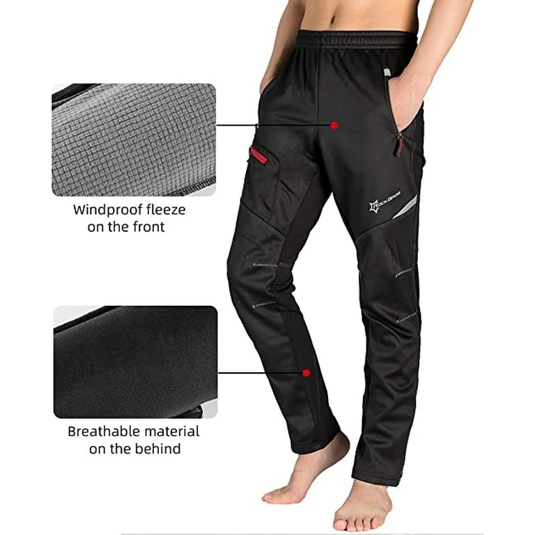 ROCKBROS Cycling Pants Men Women Windproof Thermal Fleece Trousers