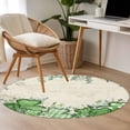 thumbnail image 4 of St. Patrick's Round Area Rug 3.3Ft Washable Circle Rugs for Dining Room Table, Lucky Shamrock Green Eucalyptus Floral Vintage Non-Slip Carpet Floor Mats Indoor Outdoor Carpet Runner Home Decor, 4 of 8