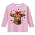 thumbnail image 5 of XEGLSBU Girls Long Sleeve Shirts Size 6 Girls' Fashion T Shirt with Cropped Sleeves for Valentine's Day. Pink Size 9-10 Years, 5 of 5