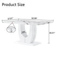 thumbnail image 3 of Modern MDF table suitable for 4-6 people,63'' dining table with white marble textured MDF tabletop,easy to assemble,durable frame, making it an ideal choice for restaurants., 3 of 16