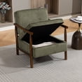 thumbnail image 3 of CQSXDA Mid Century Modern Accent Storage Chair Upholstered Fabric with Waist Cushion for Living Room or Bedroom, Antique Green, 3 of 11