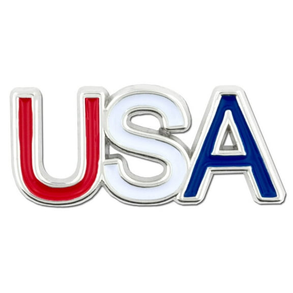 USA Red White Blue Letters Patriotic Enamel Lapel Pin 3/4'' x 3/8''