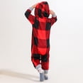 thumbnail image 4 of Conjunto de pijama navideño a cuadros rojos para bebés, sudadera con capucha y pantalones holgados con cintura elástica, de 9 a 12 meses, 4 of 8