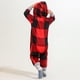 thumbnail image 4 of Conjunto de pijama navideño con capucha y pantalones holgados, cintura elástica, mangas largas, talla 12-18M, a cuadros rojos, para bebés, 4 of 8