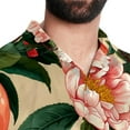 thumbnail image 5 of Peach Men's Short Sleeve Poplin Shirt, Button Down Casual Summer Beach Printed Unisex Shirt, 5 of 6