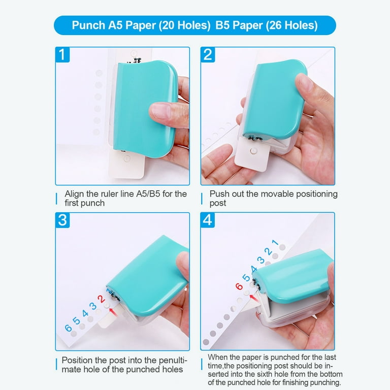 Heavy Duty Adjustable Metal 6 Hole Punch Handheld Loose Leaf Paper Puncher  DIY Notebook Scrapbook Diary Office Binding Supplies - AliExpress