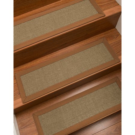 Custom Made Rugs Natural Area Rugs 100% Natural Fiber Dalton, Sisal Grey, Handmade Custom Stair Treads Carpet Set Of 8 (9