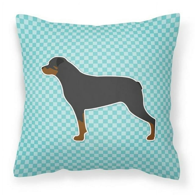Carolines Treasures BB3766PW1818 Rottweiler Coussin Décoratif en Tissu à Damier Bleu