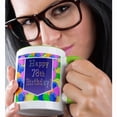 thumbnail image 2 of 3drose, Balloons with Purple Banner Happy 78th Birthday, 15oz Two-tone Green Mug, 2 of 6