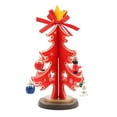 thumbnail image 1 of GUOOL Small Wooden Christmas Tree Ornaments Decoration Present, Perfect Desktop Decor, Red S, 1 of 6