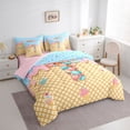 thumbnail image 2 of Manfei Sweet Initial T Print 7pcs Queen Bedding,Cartoon Ice Cream Bedding Comforter Set Queen,Yellow,Pink Reversible, 2 of 7