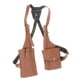 thumbnail image 5 of Bolso bandolera con arnés, elegante y funcional, para la axila, con doble funda tipo cartera para teléfono. Marrón, 5 of 9