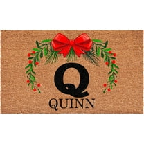 Calloway Mills 114823672Q Personalized Christmas Wreath Doormat, 36"x72", Letter Q