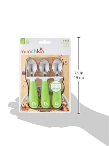 Munchkin - Raise Toddler Spoons Set, Green 3 Piece Set