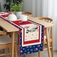 thumbnail image 6 of 13x72" Patriotic Independence Day Table Runner, Memorial Labor Day Dining Party Table Decorations, Indoor Outdoor Celebration Red Blue Star Kitchen Home Decor by JEWLALO, 6 of 6