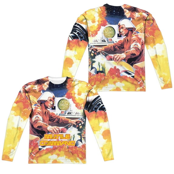 Atari - Missle Commander (Front/Back Print) - Regular Fit Long Sleeve Shirt - XXX-Large