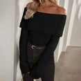 thumbnail image 3 of Ediodpoh Women's off Shoulder Slim Fit Fashion Knitted Long Sleeve Sweater and Elegant Pullover Top Sweaters for Women Black S, 3 of 5