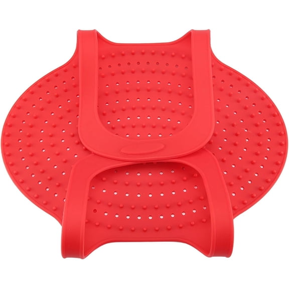 ABPETE Heat Resistant Turkey Lifter, Poultry Lifter Turkey Roasting Sling, Oven Baking Mat Silicone Mat Non-Stick Cooker Sling, Multipurpose Cooking Accessory(Red)