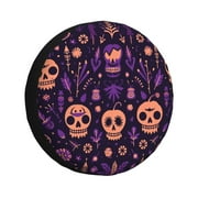XMXY Ghosts Goblins Quirky Halloween Spare Tire Cover, Universal Waterproof Cover for Jeep RV Tire Wheel Protection, 14 inch