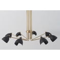 thumbnail image 5 of 8 Armed Mid Century Brass Chandelier, 5 of 8