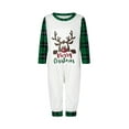 thumbnail image 3 of Christmas Family Pajamas Matching Set, Long Sleeve Elk Letters T-shirt with Plaid Pants Sleepwear Loungewear, 3 of 10