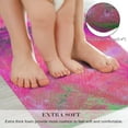 thumbnail image 3 of 2 Pieces Kitchen Rugs, Abstract Anti Fatigue Non Slip Foam Cushioned Art Modern Fuchsia Rose Pink Comfort Indoor Floor Mat Runner Rug Set for Laundry Office Sink Bathroom (17"x48"+17"x24"), 3 of 7