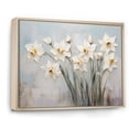 thumbnail image 2 of Designart "Minimalist White Daffodils" Daffodils Floater Framed Canvas Wall Art, 2 of 5
