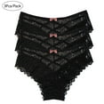 thumbnail image 1 of Tdoqot Thongs for Women- Slim Fit Sexy Lace 3PC Womens Underwear Black Size 3XL, 1 of 9