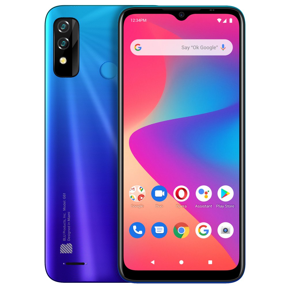 BLU G61 G0450WW 64GB GSM Unlocked Android Smart Phone Blue Walmart