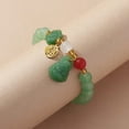 thumbnail image 2 of Elegant Green Beaded Bracelet with Lucky Cloud & Maitreya Buddha Charms - Classic Chinese Style, Glass Crafted with Golden Accents, Ideal Spring Festival Gift for Women, Chinese Bracelet,Burgundy*4, 2 of 14